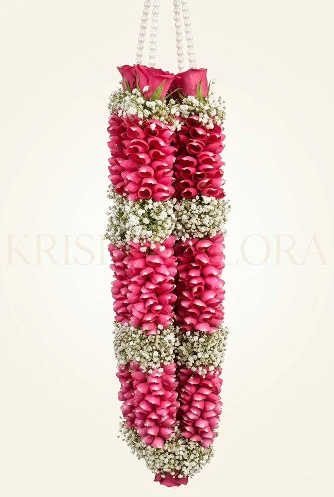 Luxurious Pink Petal Wedding Jaimala